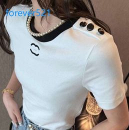 Womens T Shirt Designer For Women Shirts With Letter And Dot Fashion tshirt With Embroidered letters Summer Short Sleeved Tops Tee Woman4645