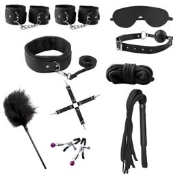 Sex Bondage Gear Handcuffs Sex Games Whip Gag Toy Kit BDSM Sex Toys for Couples 240105
