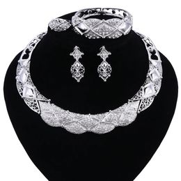 Necklace Jewellery Set Necklace and Earrings Sets Designer Vintage African Costume Women Wedding Accessories Silver Colour Jewellery