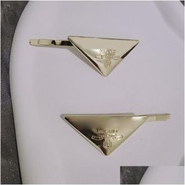 Hair Accessories Metal Triangle Letter Hair Clip Gold Sier Women Girl Special Letters Barrettes Fashion Accessories Drop Delivery Baby Dhdcg