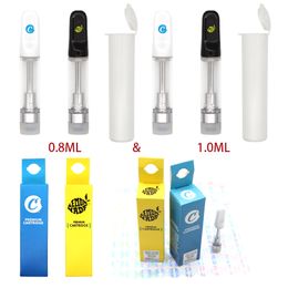 Cookies Cartridge Glass Vape Carts Packaging Empty 0.8ml 1.0ml Ceramic Coil 510 Thread Tank Thick Oil Atomizer With Packaging Box Vaporizer Electronic Cigarettes