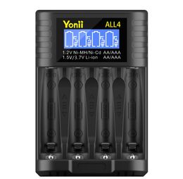 Yonii Multi-functional fast Charger 1.5V 1.2V 4 Slots Li-ion Battery Charger With LED Indicator for AA&AAA 1.5V Rechargeable Battery type-c port