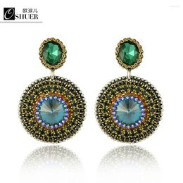 Stud Earrings Design Selling Vintage Jewellery Multicolor Round Glass Retro For Women