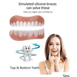 Other Oral Hygiene Sile Upperlower False Teeth Perfect Laugh Veneers Dentures Paste Tools Fake Instant Cosmetic Drop Delivery Health Dhmzh