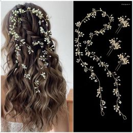 Hair Clips Bride Wedding Headwear Set 1 Metre Soft Chain Headband 3 Hairpins And Pin Hairpin Accessories.