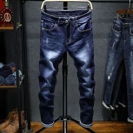 Spring Autumn Korean Fashion Stretch Denim Boys Boyfriend Jeans Designer Clothes Skinny Trousers Male Slim Blue Ripped Pants 240104