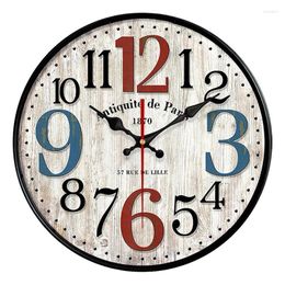 Wall Clocks 30cm Creative Wooden Clock Home El Decorative London Luxury Retro Mute Quartz Living Room Relogio