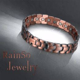 Bangle Rainso 99.99% Vintage Pure Copper Bracelet for Men Women Healthy Bio Energy Healing Magnetic Bracelets Free Shipping Jewelry