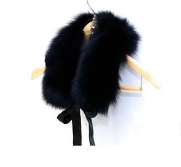 Faux Fur Collar Women Winter Fashion Ladies Luxury Brand Fake Fox Fur Scarf Shawl Scarves and Stoles Female 52cm Black White H09234807884