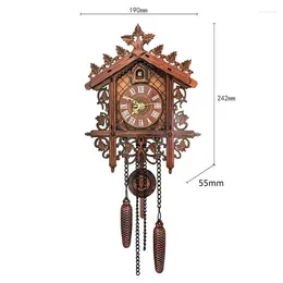 Wall Clocks Vintage Wooden Hanging Cuckoo Clock For Living Room Home Restaurant Bedroom Decoration Art Handcraft