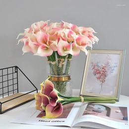 Decorative Flowers 35CM Chinese Style Artificial Soft Rubber Hand Bouquet Lotus Blossom Decoration For Home And Weddings