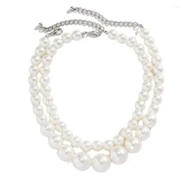 Choker 2 Pack Statement Beads Chain Necklace Elegant Pearls Short Material For Girls Dropship