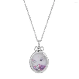 Pendants High Quality DIY Woman Necklaces & 925 Sterling Silver Jewelry Locket Of Dazzle Necklace Multi-Colored CZ
