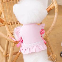 Dog Apparel Small Vest Spring Summer Pet Fashion Bowknot Shirt Cat Sweet Designer Clothes Puppy Cute Pullover Yorkshire Poodle Chihuahua