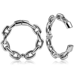 Bangle Vankula 2pcs 4mm New Chain Ear Weights Hangers Plugs Expander Piercing Earrings Stainless Steel Women Man Fashion Jewelry Gift