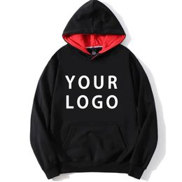 Customized Hoodie Two Pattern Printing solid color Men Clothing Casual Sweatshirt S-4XL 240104