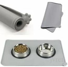 Dog Grey 47x30cm New Sile Pet Feeding Mat Non Slip Pet Food Water Placemat For Dogs7662236