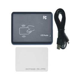 DIY 15 style output format EM4100 125KHZ Id card readeraccess control reader usb port 2pcs white card4246420