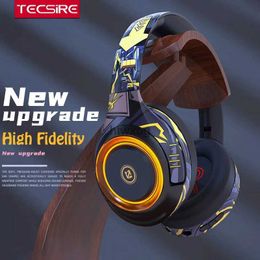 Cell Phone Earphones Tecsire A2 Bluetooth Headphone Wireless Headset Over The Ear High Fidelity Bass Stereo Detachable Microphone YQ240105