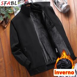 Warm Fleece Autumn Winter Jackets for Men Business Office Dress Coat Casual Men's Winter Jacket Solid Colour Luxury Outerwear Man 240105