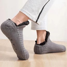 Slippers Home Women Winter Floor Shoes Indoor Socks Warm Woollen Ladies Plush Soft Comfortable Pantoffels
