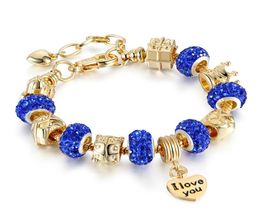 Rushed Luxury Designer Jewellery Women Bracelets Diy Creative I Love You Pendant Simple Beads Bracelet Bangles Gifts8171668