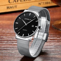 New Fashion Big Dial Women Watches CRRJU Brand Mesh Band Watch Women Ladies Fashion Dress Quartz Wristwatches Reloj Mujer309w