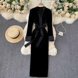 Casual Dresses High Quality Autumn And Winter Long Sleeve Nice Velvet Women For Ladies