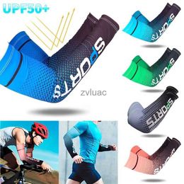 Arm Leg Warmers Arm Leg Warmers Men Sun UV Protection Ice Silk Long Sleeve Cover Arm Sleeves Sunscreen Outdoor Arm Cool Sports Cycling Hand Protector New YQ240106
