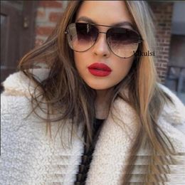 Black Gradient Sunglasses Silver Mirror Metal Sun Glasses Brand Designer Pilot Women Men Shades Top Fashion Eyewear264P