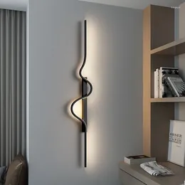 Wall Lamp Modern Aluminium For Bedroom Bedside Living Room Decor Background Led Light Art Geometric Line