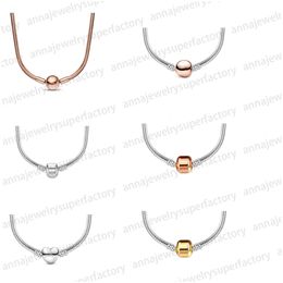 with box new S925 Silver Pendant Necklaces for women Designer Jewelry Original DIY fit Pandoras Moments Snake Chain Necklace Fashion clavicle chains