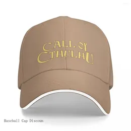 Ball Caps Call Of Cthulhu - Logo (gold With Elder Sign & Chaosium Inc. Logo) Bucket Hat Baseball Cap Mountaineering Men's Hats Women's