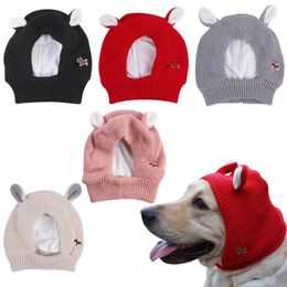 Dog Apparel Pet Hat Autumn Winter Cute Windproof Warm Ears Frog Glasses Headgear Velvet Knitted Hats Puppy Accessories