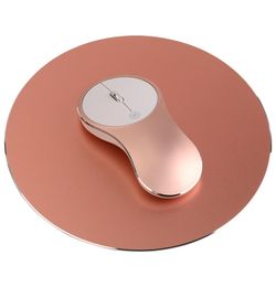 Unique aluminum alloy mouse Q8 with Elegant metal mouse pad Ice fox USB rechargeable metal Mice 24G Wireless UFO shaped Silent ga4660219