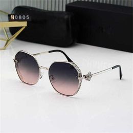 26% OFF Wholesale of Fashionable large frame women personalized street photography glasses for men circular metal ocean lenses sunglasses