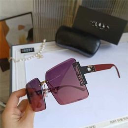 10% OFF Wholesale of Small fragrant Fashion Korean fashion women frameless cut edge sunglasses UV resistant large frame Sunglasses