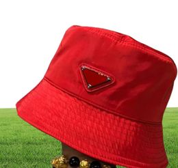 Luxury Nylon Bucket Hat For Men and Women High Quality Designer Ladies Mens Spring Summer Colourful Red Leather Metal Sun Hats New 5442675