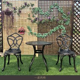 Camp Furniture Outdoor Cast Aluminum Tables And Chairs Balcony Courtyard Garden Sunscreen Waterproof Coffee Table Combination