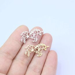 Charms 5pcs 304L Stainless Steel Horse Charm Women Girl Fashion Jewellery DIY Handcraft Vacuum Plated Antiallergic Necklace