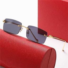 10% OFF Sunglasses new Spot-painted leopard head square Men's trend frameless metal Women's fashion personality glassesKajia New