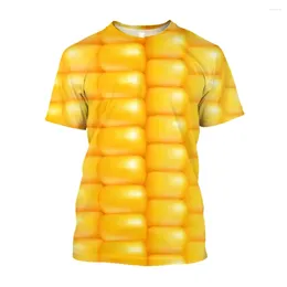 Men's T Shirts 2024 Corn Wheat 3d Printing Summer T-Shirt High Quality Fun Short Sleeve Vitality Street Youth Fashion Clothing