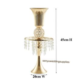 Decoration Wedding Gold acrylic Crystal Candelabra Tealight Holder Candelabras Party Decor senyu0371