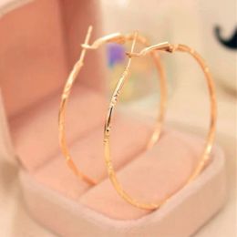 Creole Earrings Statement 14k Yellow Gold Jewelry For Woman Christmas Gifts Golden Circle Hoop Earrings Female Earrings