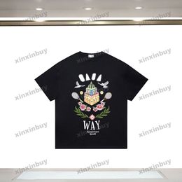 xinxinbuy 2024 Men designer Tee t shirt sport Letter printing lovers Crew Neck short sleeve cotton women Black XS-3XL