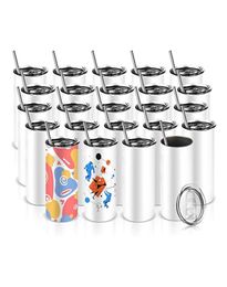 12oz Sublimation Blanks Hip Flasks Straight Stainless Steel Tumblers with Sublimation Shrink Wrap Great DIY Gift for Friend C0615X5782174