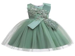 Kids Dress Bow Embroidery Girl Dresses Cute Princess Dresses Flower Children Dresses5552706