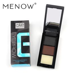 MENOW Two-color Eyebrow Powder With Eyebrow Brush Waterproof Three-dimensional Nature Easy to Colour Not Blooming E15001 240106