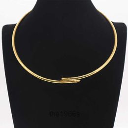 Designer Pendant Necklace Titanium Jewellery Wholesale Ladies Smooth Hard Ring Classic Nail Drill Collar B1X9 FYTH FYTH