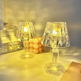 1pc Crystal Table Lamp, Color Changing Rose Bedside Lamp, Atmosphere Night Light For Bedroom Party Valentines Christmas Living Room Decor